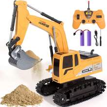 2025 1:20 Hz Digger ferngesteuert Bulldozer. Spielzeug,2 ladende batterien,Ein geschenk für kinder, spielzeug, ein geburtstagsgeschenk - Gelb - Übersicht 2