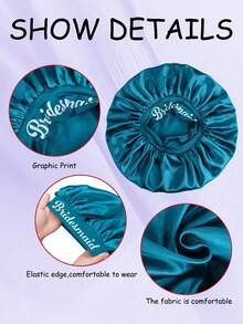 1 bonetă de păr pentru domnișoare de onoare, pentru păr creț, cadouri creative de nuntă pentru domnișoare de onoare, bonetă moale de protecție a părului cu bandă lată pentru somn, utilizare zilnică - poliester, femei, îmbunătățirea buclelor, fără parfum, coafură normală, - Multicolor - Vizualizare 9