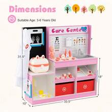 Lifezeal Play Doctor's Office With Examine Region X-Ray Film ECG Monitor Eye Chart Faucet Blue/Pink - Pink - View 2