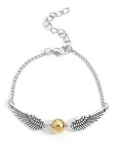 Pulsera con alas de la Snitch Dorada - Joya apilable con dije de la lechuza Hedwig hecha a mano, regalo para fans, estilo Animales Fantásticos - Unitalla - Ver 9