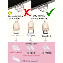 Rhinestone Moon Tassel Dust Plug - Alloy Metal Pendant With Clear Silicone, Perfectly Fits Type-C And Interfaces, Anti-Drop And Anti-Oxidation Design - Multicolor - View 4