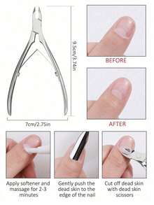 3pcs Stainless Steel Nail Clipper Set, Precise Trimming For Fingernails And Toenails, Curved Blades, Includes Cuticle Nipper & Callus Remover, Unisex Nail Care Tools (Silver) - Silver - View 8