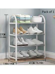 4-Tier X-Shaped Dust-Proof Shoe Rack, Space-Saving, Easy Assembly, Ideal For Home And Kitchen, Suitable For Shoe Storage, Modern Shoe Rack, Shoe Organizer Rack, Living Room Shoe Rack, And Home Decor. Halloween Decoration - Multicolor - View 8