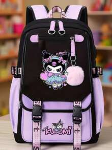 Kuromi印花背包，Hello Kitty印花简约背包，适合中学生，轻便舒适，大容量，休闲百搭旅行背包