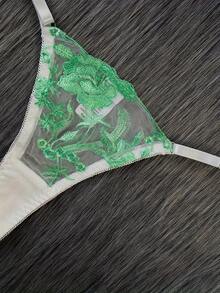 weiweihu Ladies Embroidered Mesh Sexy Underwear 2-Piece Set,Christmas Lingerie, Lingerie For Women,Lingerie Set,Lenceria Mujer,Lencería,Red Lingerie,Sexy Christmas,Lingerie For Women Christmas,Bridal Lingerie,Holiday Lingerie,Lingerie For Women>Burgundy,Christmas Lingerie>Holiday,Mujer Conjuntos,Lingerie For Women>Gown,Lingerie For Women>Green - Màu xanh Bạc hà - Xem 6