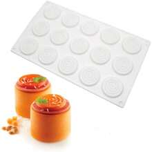 硅胶圆形螺旋蛋糕模具 - DIY果冻糖果模具 - 彩色 - 查看 8