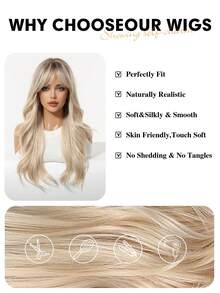 Tóc giả dài 24 inch gợn sóng có mái, chân tóc sẫm màu, màu nâu cho phụ nữ, tóc ombre nâu với tóc giả màu vàng, tóc giả tổng hợp chịu nhiệt cho tiệc tùng hàng ngày, tóc giả cosplay, quà tặng cho bạn gái, trang phục dự tiệc, trang phục hàng ngày cho lễ hội âm nhạc, tóc giả nhiều màu sắc, hoàn hảo cho trang phục du lịch hàng ngày cho lễ hội Halloween và Giáng sinh, lễ hội âm nhạc Carnival năm mới, quà tặng cho bạn gái, quà tặng tốt nghiệp mùa hè, quà tặng làm sẵn, quà tặng Halloween Giáng sinh - Tóc vàng ombre - Xem 7