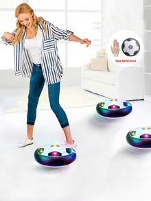 1个悬浮足球，电动气垫悬浮足球[尺寸参考]，派对游戏，双人玩具，室内足球运动，创意独特玩具礼品