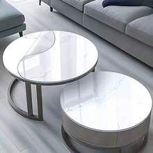 1.0毫米厚高品质圆形PVC桌布，透明，可定制，适用于餐桌、书桌、厨房、地板、派对、秋季、圣诞节等场合。 - 白色 - 查看 2