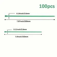 100条园艺捆扎带、扎带、塑料缠绕带、植物固定带、便携式园艺电缆，适用于园艺和草坪护理 - 彩色 - 查看 11