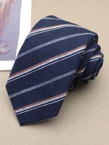 1 chiếc cà vạt kẻ sọc thủ công unisex, phù hợp cho công sở, học đường, thường ngày, dạo phố, dự tiệc. - Nhiều màu - Xem 4