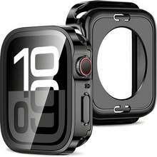 AppleWatch Case Cover, AppleWatch Screen Protector, 2 In 1 AppleWatch Case, 1pc 2 In 1 Case Compatible With Apple Watch Series 4 5 6 7 8 9 10 SE SE2 Ultra With Built-In Screen Protector, Straight Edge Hard PC Full Body Protective Cover Compatible With Apple Watch 40/41/42/44/45/46mm