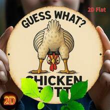 1件2D打印趣味鸡屁股图案设计，家居装饰，适用于玄关、客厅、卧室、农舍风格墙面艺术 - 彩色 - 查看 8