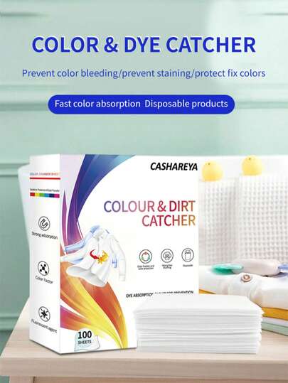 Travel Laundry Rescue 50/100PCS Color-Absorbent Sheets | Anti-Pilling/Dye Transfer/Shrinkage - Plastic-Free Fresh Scent
