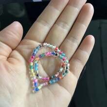 1430pcs + 1 Roll 0.8mm Elastic Line Super Ink Painting Beads DIY Bracelet Necklace Earring Jewelry Supplies, Holiday Gift