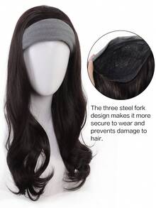 合成长直发发带半假发夹式接发蓬松自然假金发发片带发带 - 彩色 - 查看 3