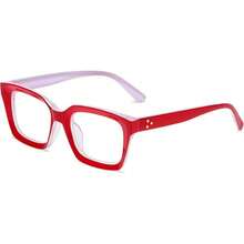 Thick Square Frame Glasses Women And Men With Non-Prescription Lenses, Eyewear - A3 Đen sáng + đỏ - Xem 2