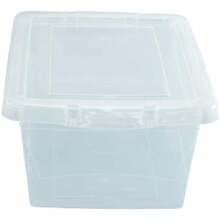 Guateplast - Juego de 3 Contenedores de Almacenamiento de Plástico 13Qt (12 Litros) | Contenedores Plásticos para el Hogar | Cajas de Plástico | Cajas Plásticas | Organizadores | Color(Natural) - Multicolor - Ver 4