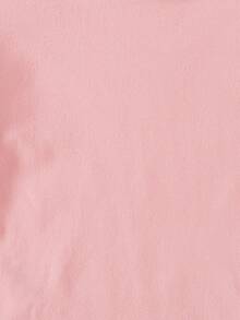 女婴休闲爱心蝴蝶结印花短袖上衣和印花长裤套装，春夏款 - 粉色 - 查看 5