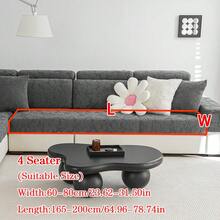 1 Vỏ bọc đệm ghế sofa chống trượt bằng vải Jacquard sang trọng, mềm mại và thân thiện với da, thân thiện với thú cưng, chống bụi bẩn, vỏ bọc ghế sofa đàn hồi, phù hợp với ghế sofa kết hợp hình chữ L và ghế sofa 1/2/3/4 chỗ ngồi (bán riêng lẻ), phù hợp cho mọi mùa - Màu xám đen - Xem 17