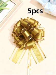1/4/5er Pack Ziehschleifen-Set 6 Zoll Kordelzug Pompon-Schleife 7 Farben Rot Blau Lila Grün Rosa Gold Weiß Einfach zu ziehende Schleife Geschenkverpackung Akzent Blumenarrangement Partydekoration Heimdekoration - Mehrfarbig - Übersicht 17