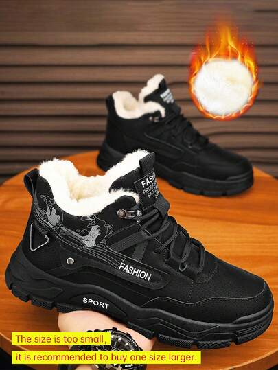 Men's High-Top Casual Boots, Fashion Shoes, Work Boots, Safety Shoes, Sneakers, Travel Shoes, Round Toe Bare Boots, Lace-Up, Thermal Lining, Metal Eyelets. Recommend Ordering One Size Up As It Runs Small.