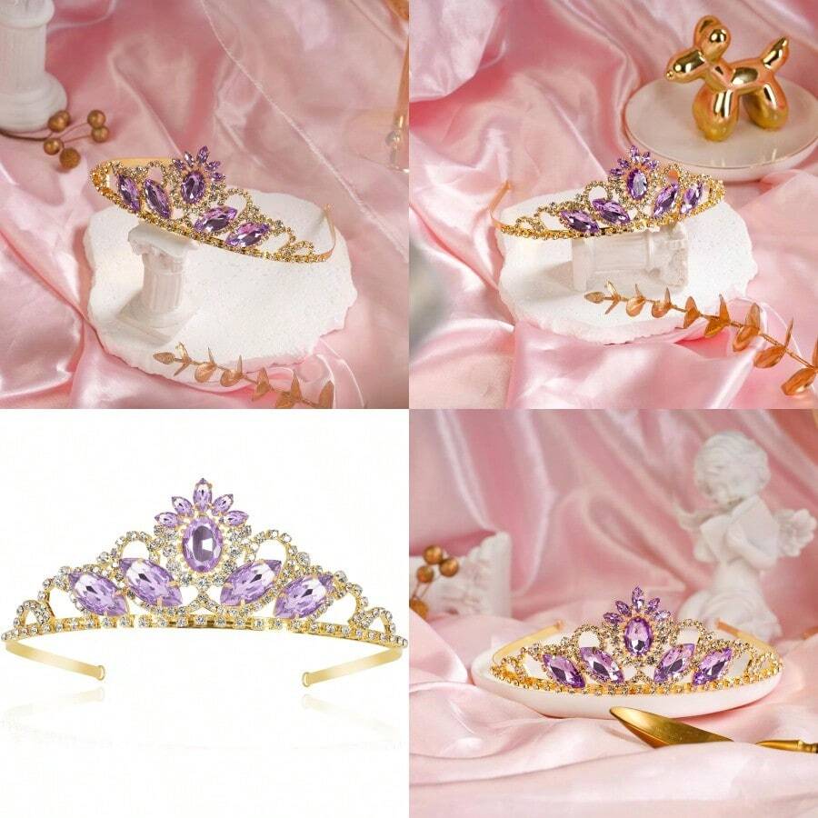 PZW-Diadema con corona de princesa para cumpleaños boda corona dorada accesorios para el cabello para ella3928 - Sofá - Ver 1