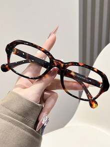 1 Pair Women's Square Frame Glasses, Cute Academic Style With Transparent Lenses, Suitable For Daily Wear - Clear - View 8
