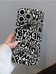 1pc Letter Graffiti Pattern Phone Case, Precise Cutout Camera Protection Suitable Compatible With Samsung, Nothing, Pixel, , Apple, - Multicolor - View 2