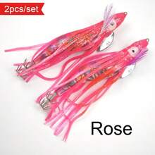 Avlcoaky 2pcs/Set Shrimp Fishing Lures Luminous Shrimp Bait For Night Squid Fishing