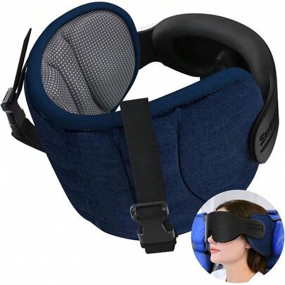 Travel Pillow For Airplanes Neck Pillow For Sleeping Travel With Eye Mask Airplane Pillow For Long Flight Travel Pillow For Car Road Trip Car Headrest Stop Bobblehead Grey