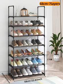 1pc Simple Multi-Tier Shoe Rack With Dust-Proof Storage Shelf, Space-Saving Organizer For Entryway, Bedroom, Dorm, Office, Under Desk, Sturdy Metal Frame, Multifunctional Shelving Unit Perfect For Home Organization And Footwear Display - Multicolor - View 10