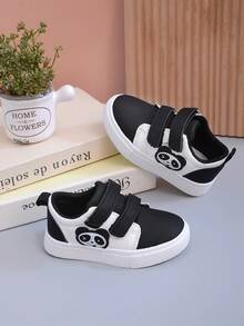 1双PU材质魔术贴装饰婴儿时尚百搭运动鞋，舒适防滑轻便简约婴幼儿鞋，模压鞋垫，适合上学和日常穿着 - 白色 - 查看 1