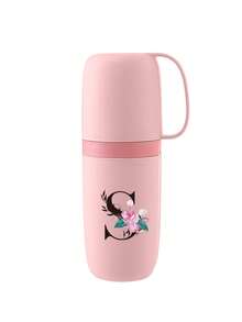 1pc Portable Travel Toothbrush Cup, Floral Alphabet A-Z Print, Floral Pattern, With Toothbrush Holder Cover, Detachable Cup, Travel Wash Cup, Portable Travel Beauty Cup, Alphabet Series Printed Dust-Proof Storage Box, Outdoor Toothbrush Storage Box, Suitable For Travel, Camping, Business Trip, School, Outdoor Activities, Holiday Gifts, Birthday Gifts (Pink) - Multicolor - View 16