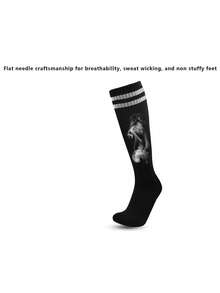 1 Pair Children's Knee-High Striped Sports Socks, Professional Long Soccer Socks, Made Of Polyester Knit Fabric, Suitable For Outdoor Sports And Daily Wear For 3-12 Years Old Kids - Multicolor - View 7
