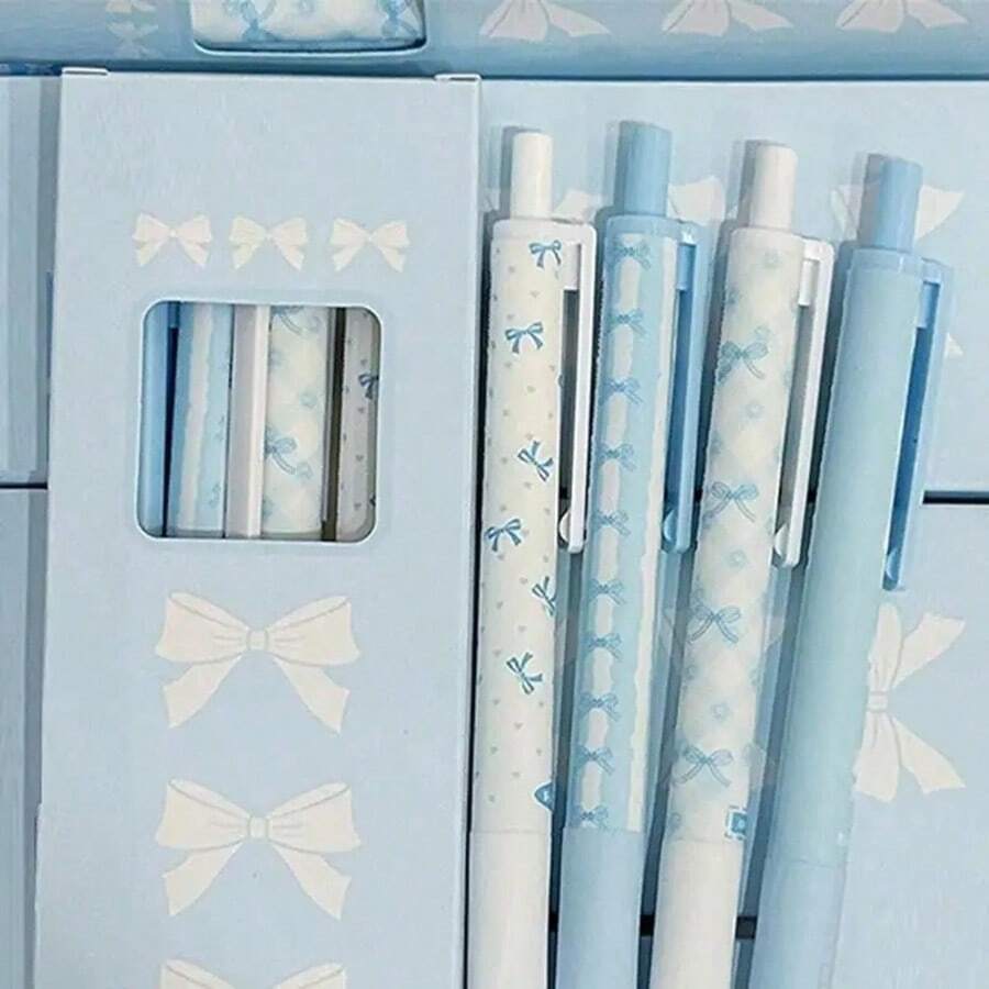 1/4/8pcs Cute Retractable Bowknot Ballpoint Pens, 0.5mm Fine Tip Black Ink, Smooth Writing, Office & School Supplies, Fun Work Pens, Fashionable Design, Bulk Purchase, Essential For Work, Student Stationery, Adorable Design, Stylish Writing, Fine Tip, Retractable Mechanism, Ladies Stationery, Student Supplies, Bowknot Design, Plastic Pen, Fine Tip, Retractable Pen, Students, Office Workers (Assorted Styles) - Multicolor - View 1