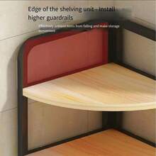 1 pièce Étagère de rangement, étagère d'angle en métal à 3 niveaux pour le comptoir, organisateur de rangement de grande capacité pour la maison, pour la cuisine et la salle de bain, accessoires de maison et rangement - Noir - Voir 2