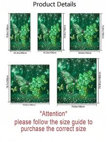 1/3/4pcs Emerald Rose & Diamond Butterfly Shower Curtain Bathroom Sets, Opulent Glitter Floral Pattern Waterproof And Wear-Resistant Accessories,With 12 Hooks - Includes Toilet Seat Cover, Bath Mats, And Rugs - Plastic Fabric - Washable,Mildew-Resistant - Perfect For Holiday Decor,Home/Bedroom/House/Western/Spring Decor, - Multicolor - View 2