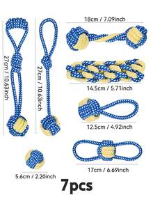 Dog Rope Knot Toy Set, Funny Interactive Toys With Variety Of Combinations Including Pull Rope, Knot Ball, Carrot, Giraffe, Duck, Chew Resistant, Teeth Grinding, Self-Entertainment Toys - Multicolor - View 13