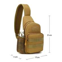 Small Outdoor Tactical Camouflage Kettle Chest Bag Molle Pouch Hiking Backpack Nylon Hunting Fishing Camo Hiking Shoulder Bag - màu đen - Xem 6