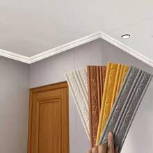 1 rouleau de 2,3 m/90,6 pouces de ruban de bordure à motif, moulure de couronne, cadre de papier peint pour la maison, bandes décoratives pour les coins de plafond et de salon, garniture de plinthe