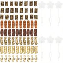 PZW-Abalorios para el Cabello y Barba Accesorios para Dreadlocks y Trenzas de Pelo con Detalles en Resina Dorada Ideales para Hombres y Mujeres3928 - Aire - Ver 2
