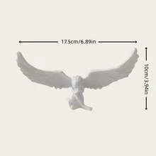 تمثال راتنجي ملاك قديم - تصميم فريد ورقيق للاحتضان، مناسب لديكور غرفة النوم والصالة والمكتب والخارج، قطعة نحت غربية زخرفية - تمثال الملاك - مشاهدة 9