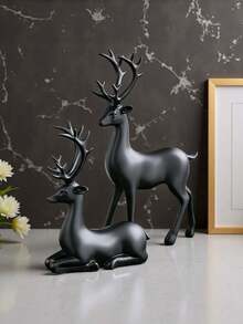 一对白色鹿摆件，适合装饰门厅、客厅、书房、办公室、高档酒柜，北欧现代简约家居装饰，是生日、圣诞节、感恩节和其他节日的理想之选。 - 彩色 - 查看 8
