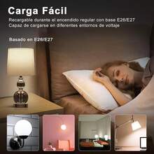 24PCS Focos Led Luz Calida, Bombillas de Repuesto LED S14, Focos Vintage Luz calida, Inastillable e Impermeable, 2200K, E26, 110V, para Luces de Cadena para Exteriores - 6PCS Focos Recargables para Casa - Ver 7