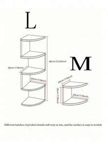 1 Bộ kệ góc nhiều tầng dung tích lớn, tiết kiệm không gian, kiểu dáng tối giản cổ điển màu trắng tinh khiết, thiết kế nhiều tầng cong ở góc tường, phù hợp với các khe hở góc tường, lưu trữ nhiều lớp đồ trang trí, bát đĩa, sách vở, tối ưu hóa không gian sử dụng cho phòng khách/phòng học và phụ kiện phòng tắm. - trắng - Xem 7
