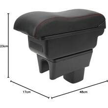 Centro Organizador de la Caja del Reposabrazos del Coche, Caja del Reposabrazos de la Consola del Coche, Superficie Negraáctil, Reemplazo de Línea Roja para 2005-2021 - 1 - Ver 10