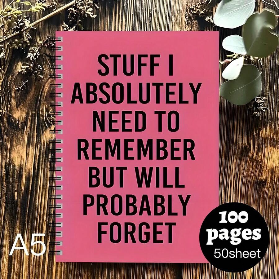 Forgetful Star Humorous Spiral Notebook, Suitable For Students/Office Workers To-Do List, Gift For Classmates/Colleagues, Daily Notes & Work Reminders