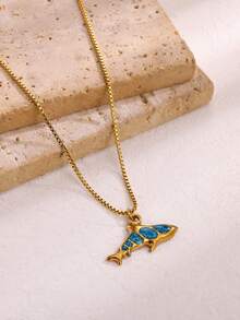 新款滴油十字架埃及护身符项链，女士不锈钢生命之钥符号十字架安卡项链，宗教饰品 - N07761G - 查看 8