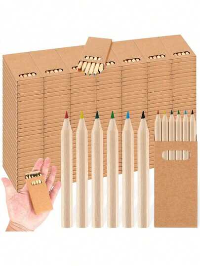 Mini Colored Pencil Set - Portable, Multi-Color, HB Lead, Lightweight Design, Suitable For Students And Office Use, Elegant Gift Box Packaging